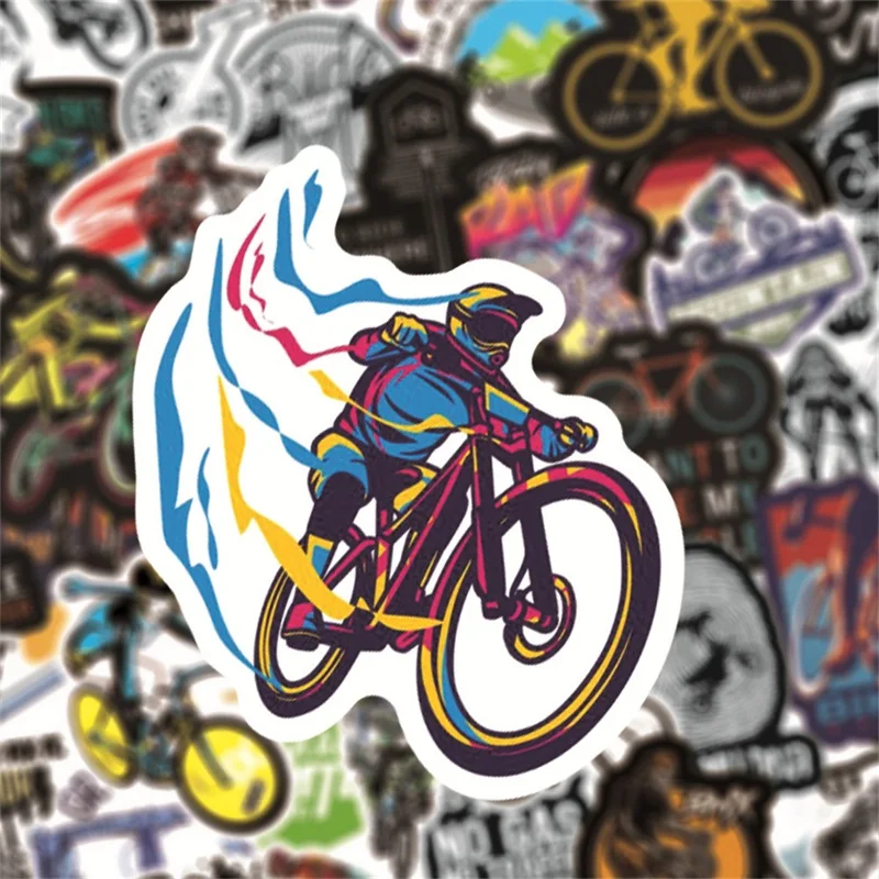 50 piezas de la Bicicleta de Montaña Pegatinas|Bicicleta de carretera Impermeable Pegatinas de Vinilo para la Bicicleta Botellas de Agua Portátil Bicicleta Impermeable Calcomanías 1